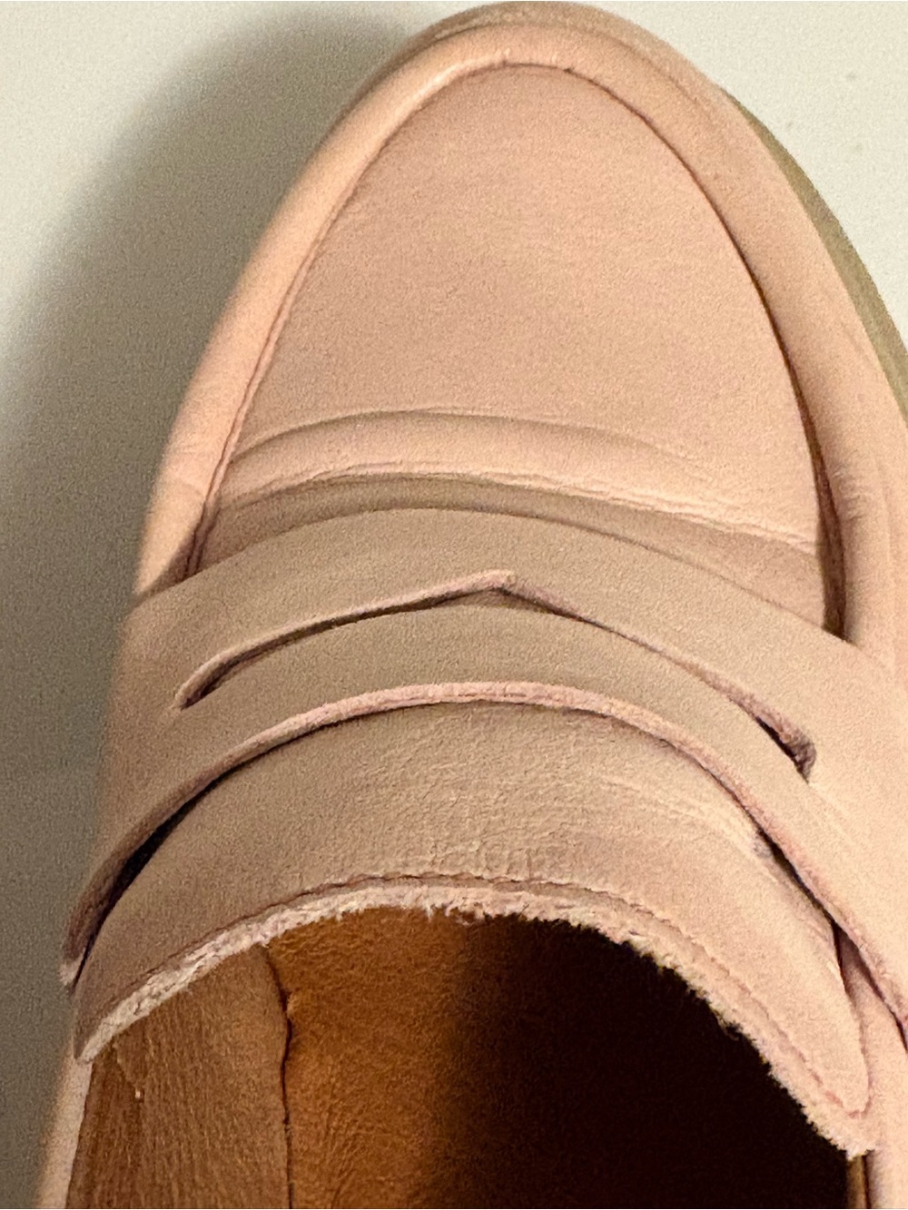 Miz Mooz Blush Pink Leather Platform Penny Loafers - Picture 2 of 8